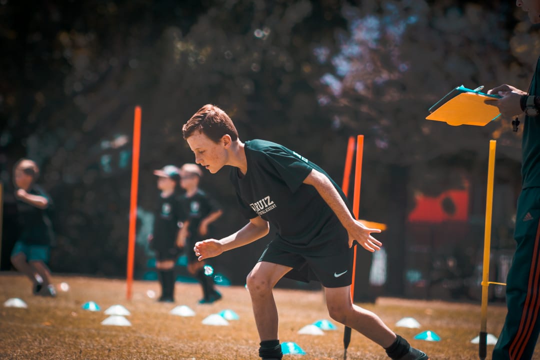 Jugador en trabajo tecnico de campo